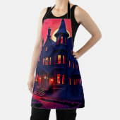 Spooky Haunted House bij Dusk Design Schort (Insitu)