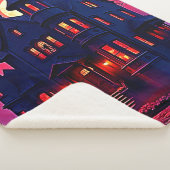 Spooky Haunted House bij Dusk Design Sherpa Deken (3/4)