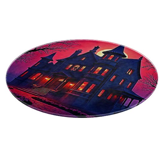 Spooky Haunted House bij Dusk Design Snijplank (Hoek)