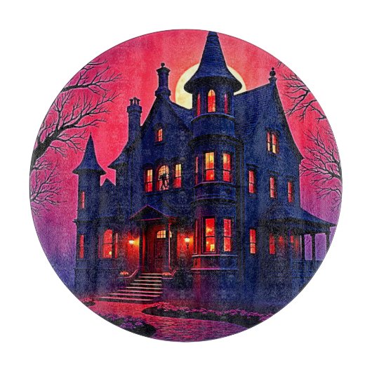 Spooky Haunted House bij Dusk Design Snijplank (Voorkant)