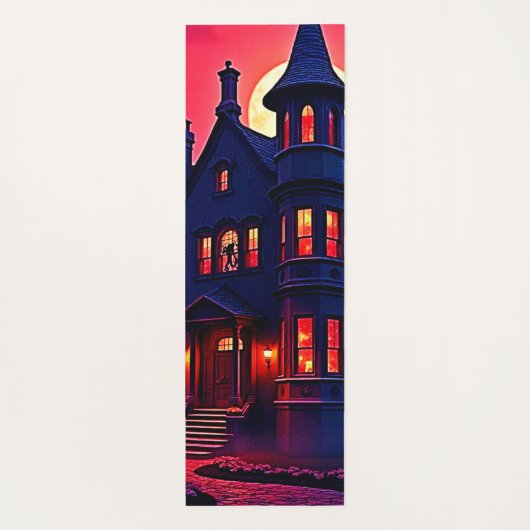 Spooky Haunted House bij Dusk Design Yogamat (Achterkant)