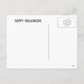 Spooky Haunted House Black Cat Pumpkins Feestdagenkaart (Achterkant)