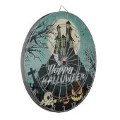 Spooky Haunted House Costume Night Sky Halloween Dartbord (Voorkant Links)