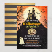 Spooky Haunted House Costume Night Sky Halloween Kaart (Voorkant / Achterkant)