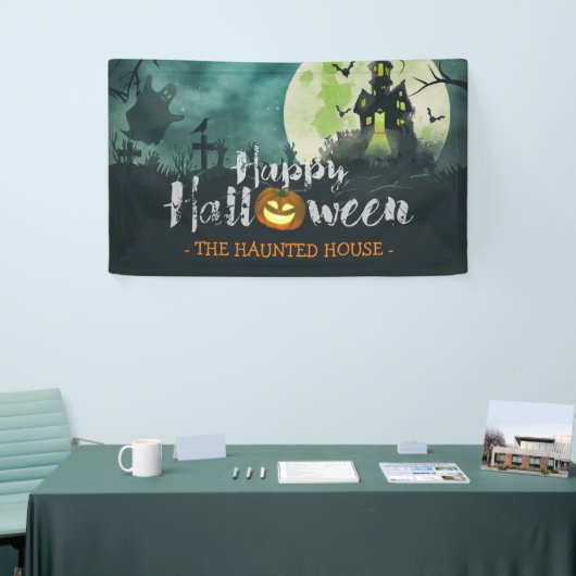 Spooky Haunted House Costume Night Sky Halloween Spandoek (Beurs)