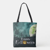 Spooky Haunted House Costume Night Sky Halloween Tote Bag (Achterkant)