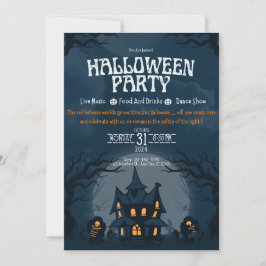 Spooky Haunted House-feestuitnodiging Kaart