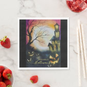 Spooky haunted house gepersonaliseerd servet (Insitu)