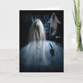 Spooky Haunted House Ghost Halloween Kaart
