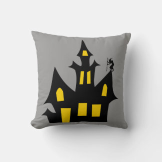 Spooky Haunted House Grey Sierkussen