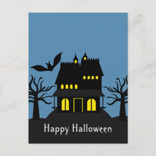 Spooky Haunted House Halloween Briefkaart (Voorkant)