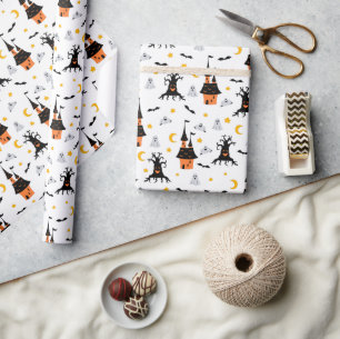 Spooky Haunted House Halloween Cadeaupapier