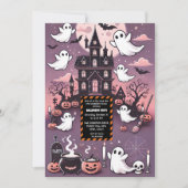 Spooky Haunted House Halloween Custom Ghost Theme Kaart (Voorkant)