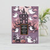 Spooky Haunted House Halloween Custom Ghost Theme Kaart (Staand voorkant)