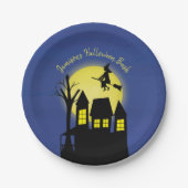 Spooky Haunted House Halloween Custom Papieren Bordje (Voorkant)