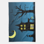 Spooky Haunted House Halloween Decorative Theedoek (Verticaal)