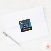 Spooky Haunted House Halloween Decorative Vierkante Sticker (Envelop)