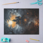 Spooky Haunted House Halloween Decoupage Tissuepapier (Craft)