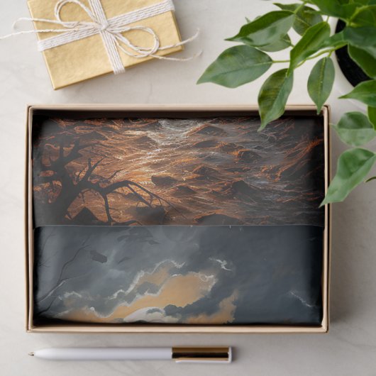 Spooky Haunted House Halloween Decoupage Tissuepapier (Geschenk)