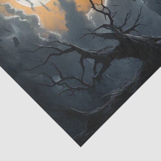 Spooky Haunted House Halloween Decoupage Tissuepapier (Detail)