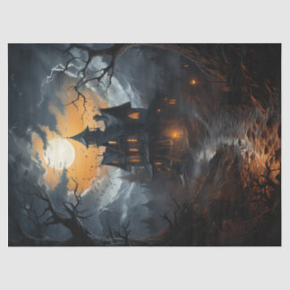 Spooky Haunted House Halloween Decoupage Tissuepapier