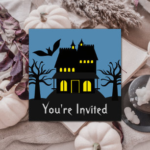 Spooky Haunted House Halloween Invite Kaart