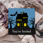 Spooky Haunted House Halloween Invite Kaart