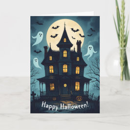 Spooky Haunted House Halloween Kaart