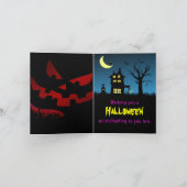 Spooky Haunted House Halloween Kaart (Binnen)