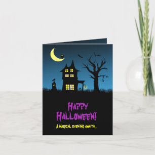 Spooky Haunted House Halloween Kaart