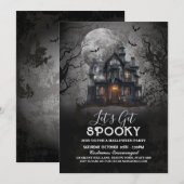 Spooky Haunted House Halloween Kaart (Voorkant / Achterkant)