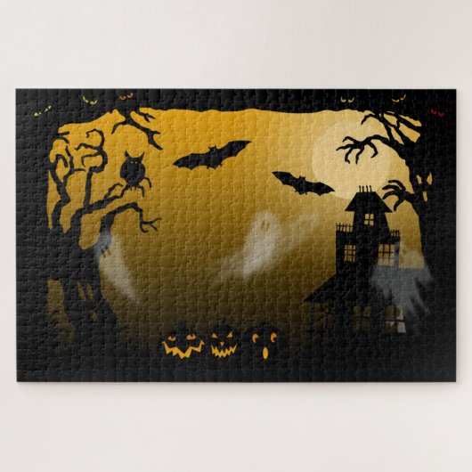 Spooky Haunted House Halloween Legpuzzel (Horizontaal)