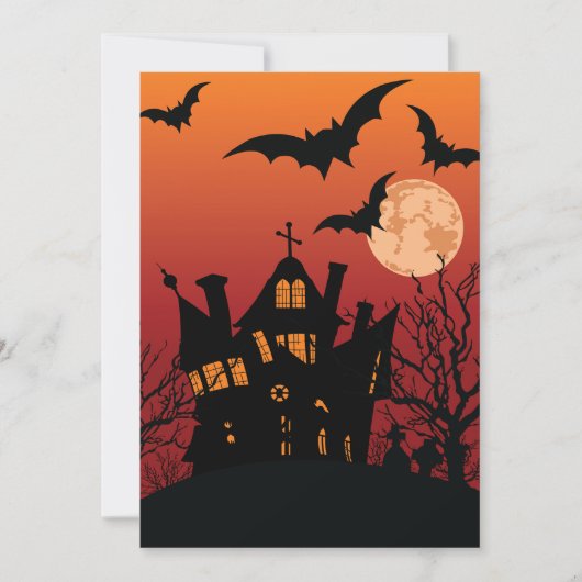 Spooky Haunted House Halloween Night Kaart (Voorkant)