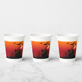 Spooky Haunted House Halloween Night Papieren Bekers