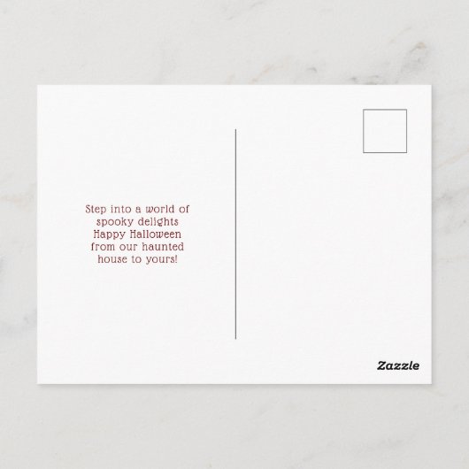 Spooky Haunted House Halloween Night Scene Briefkaart (Achterkant)