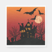 Spooky Haunted House Halloween Night Servet (Voorkant)