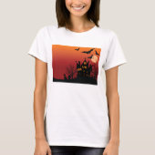 Spooky Haunted House Halloween Night T-shirt (Voorkant)
