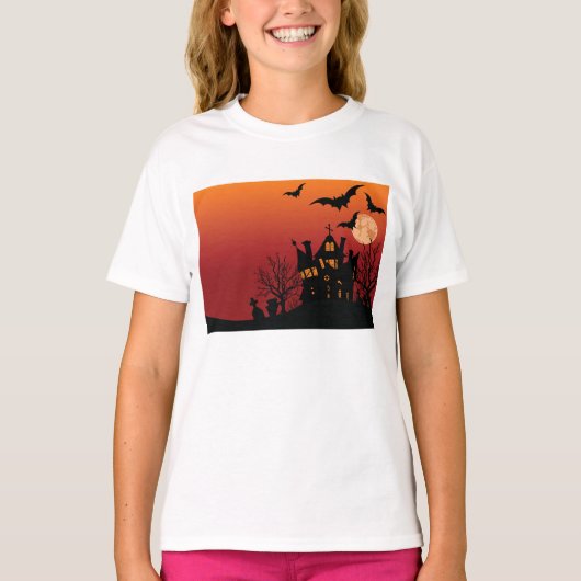 Spooky Haunted House Halloween Night T-shirt (Voorkant)