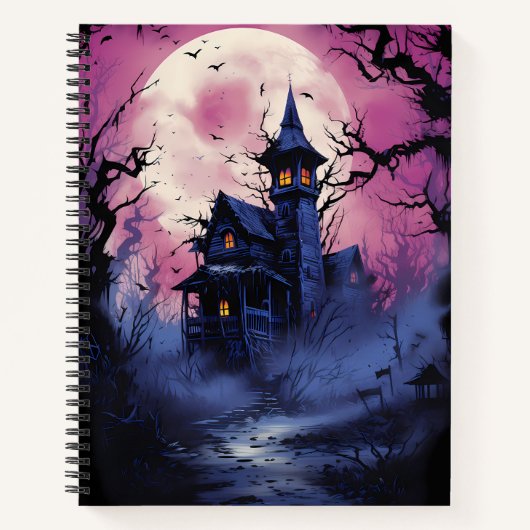 Spooky Haunted House Halloween Notitieboek (Voorkant)