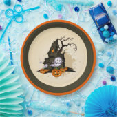 Spooky Haunted House Halloween Papieren Bordje (Feest)