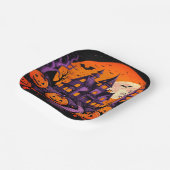 Spooky Haunted House Halloween Papieren Bordje (Gebogen)