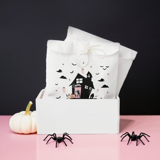 Spooky Haunted House Halloween Party Custom Foto Bedankzakje