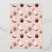 Spooky Haunted House Halloween Party Custom Foto Folie Uitnodiging (Achterkant)