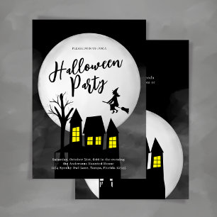 Spooky Haunted House Halloween Party Custom Kaart