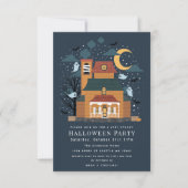 Spooky Haunted House Halloween Party Invitation Kaart (Voorkant)