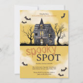 Spooky Haunted House Halloween Party Invitation Kaart (Voorkant)