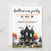 Spooky Haunted House Halloween Party Kaart (Voorkant)