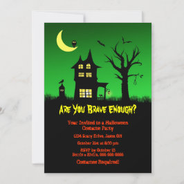 Spooky Haunted House Halloween Party Kaart