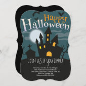 Spooky Haunted House Halloween Party Kaart (Voorkant / Achterkant)