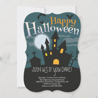 Spooky Haunted House Halloween Party Kaart